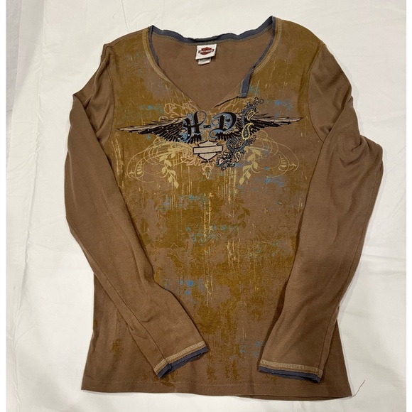 Harley-Davidson Tops - Harley Davidson women’s thermal bling Bryan Texas